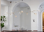 부엌 방, 손 브라운 유리 10 빛 샹들리에를 위한 장식적인 호텔 샹들리에