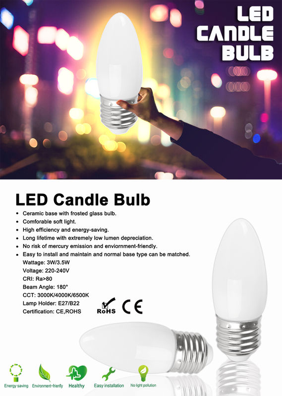SEC-L-BX114 3With 3.5W 점화 램프 E27 180도, SEC-L-BX114를 점화하는 호텔을 위한 LED 초 전구